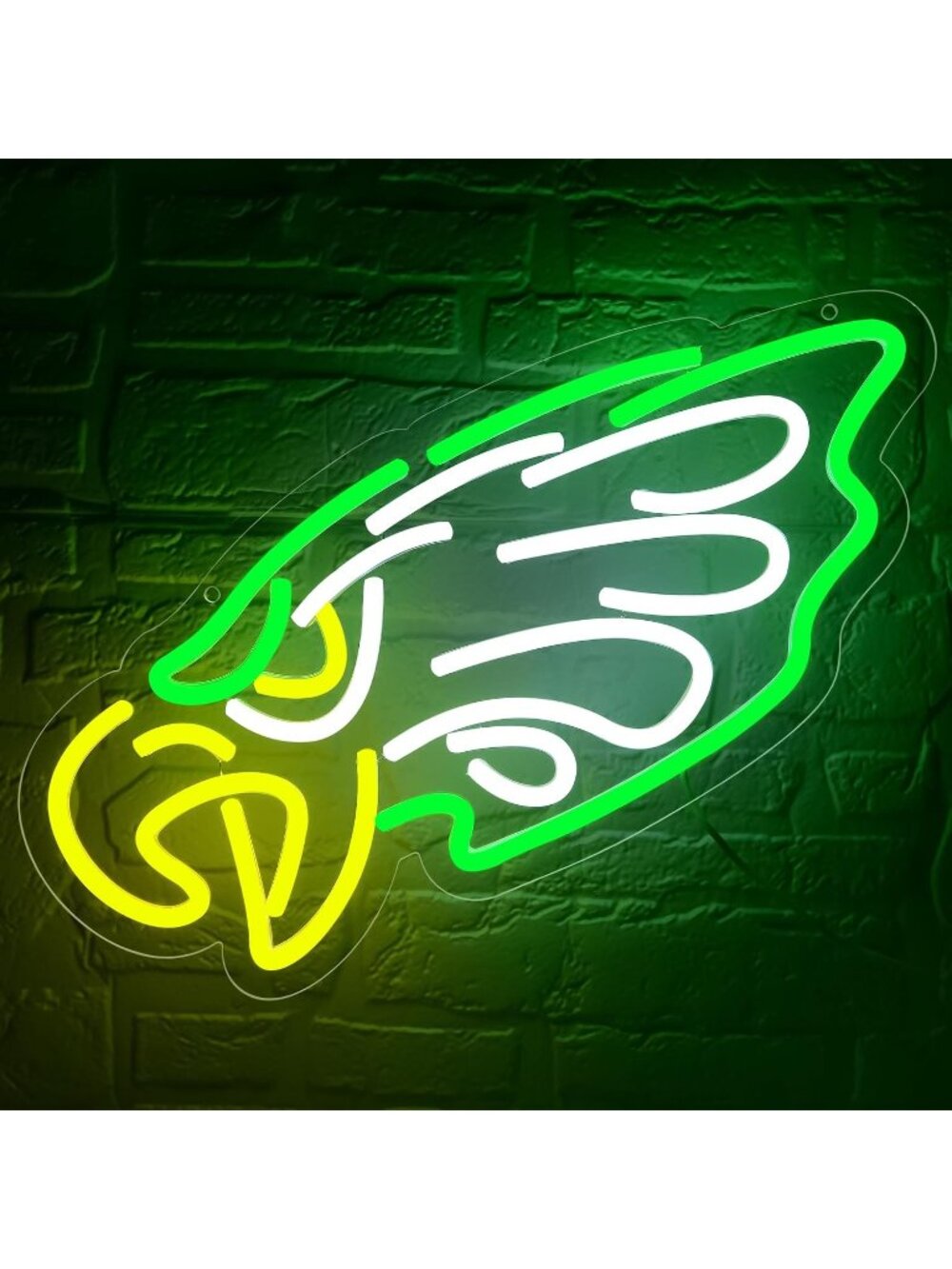 Green & Yellow Neon Sign Acrylic & Silicone Dimmable LED Neon Light Art Theme